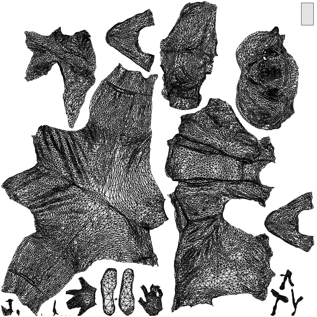 scanned 3D woman casual standing, photogrammetry people for Enscape and V-Ray, wireframe top-down view