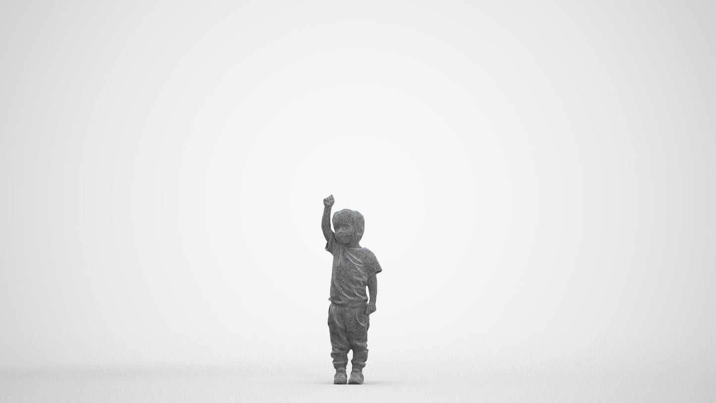 realistic 3D people boy casual kids, render-ready for V-Ray and Corona, FBX OBJ, three-quarter front view render