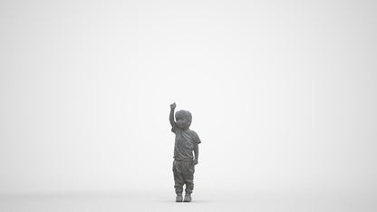 realistic 3D people boy casual kids, render-ready for V-Ray and Corona, FBX OBJ, three-quarter front view render