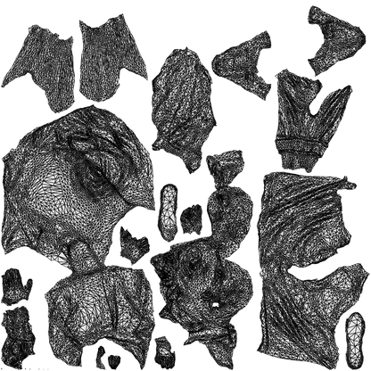 photogrammetry 3D girl kids, realistic human model archviz FBX, wireframe top-down view