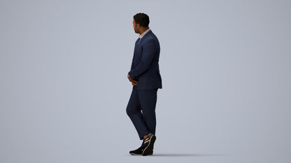 realistic 3D man business, scanned archviz people for Blender and 3ds Max, three-quarter view render