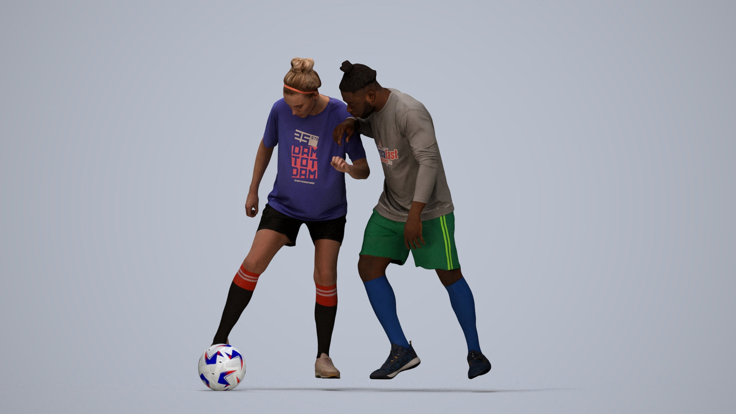 3D scanned woman sport, photorealistic archviz people for Enscape and SketchUp, top-down view render