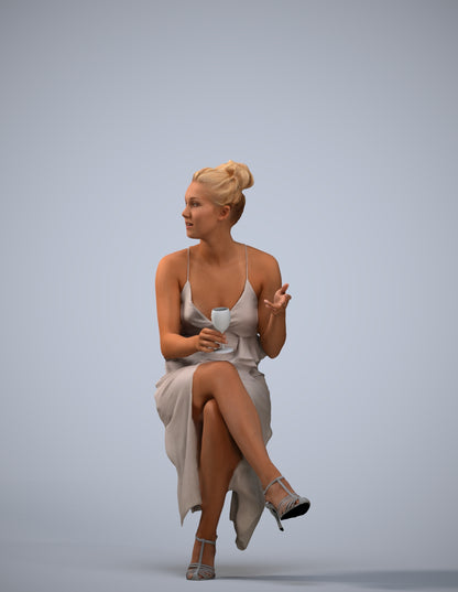 3D scanned woman formalaffairs formal, photorealistic archviz people for Enscape and SketchUp