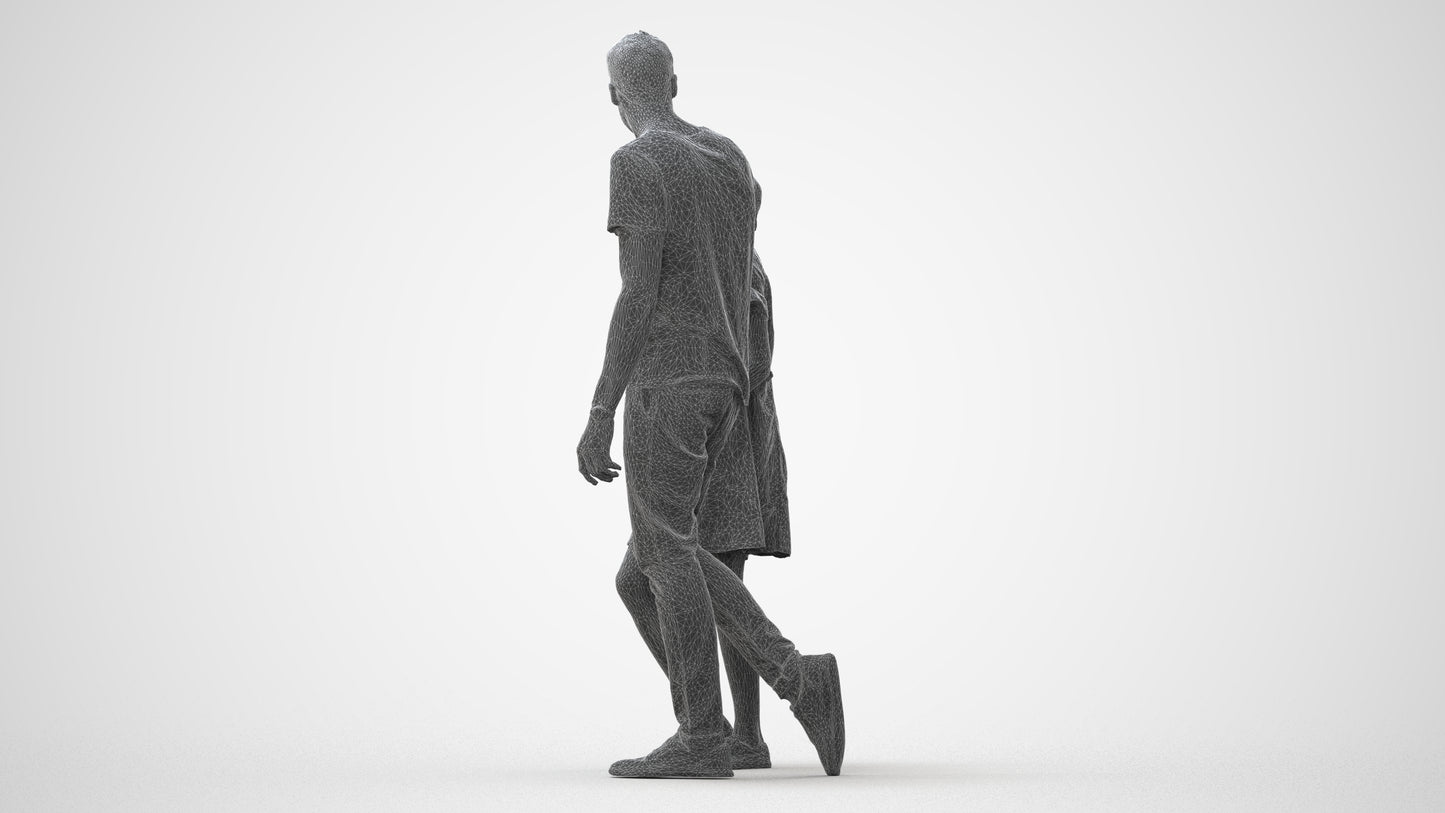 3D people model woman casual couple, scanned human for 3ds Max rendering, square thumbnail