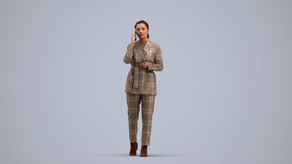 3D scanned woman business, photorealistic archviz people for Enscape and SketchUp, standing pose render