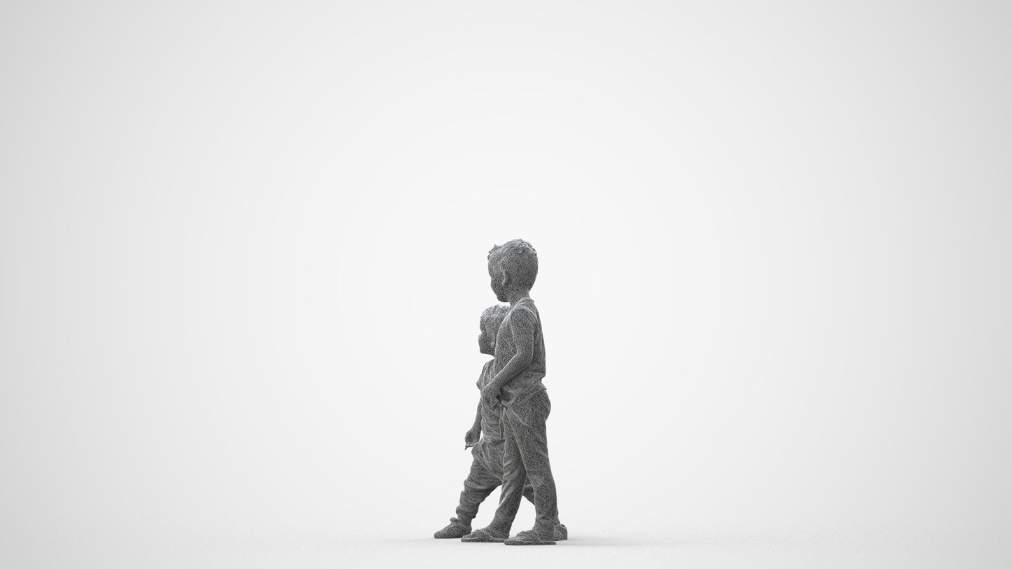realistic 3D human boy casual kids, archviz people FBX OBJ for Blender, square thumbnail