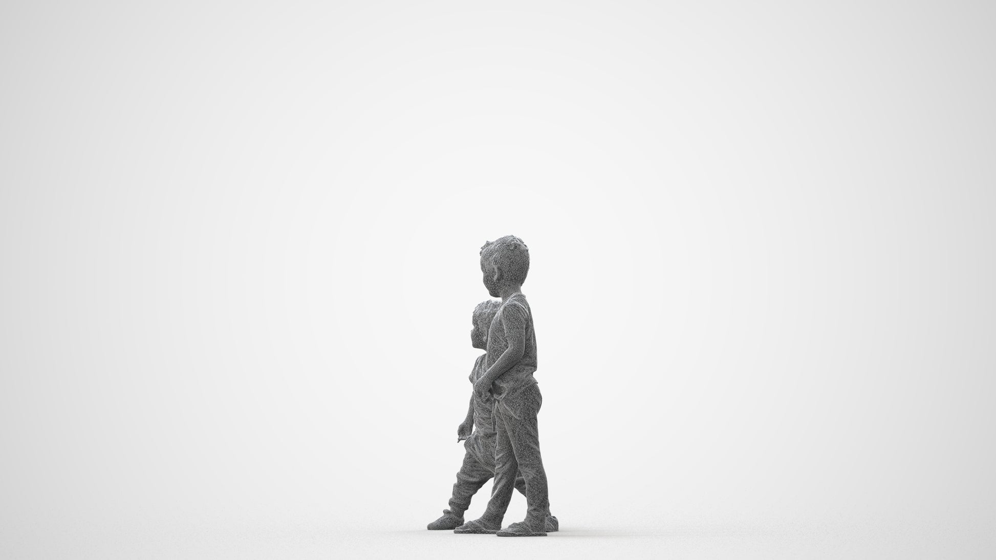 realistic 3D human boy casual kids, archviz people FBX OBJ for Blender, square thumbnail