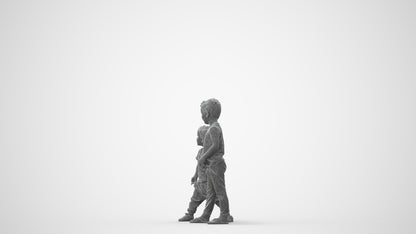 realistic 3D human boy casual kids, archviz people FBX OBJ for Blender, square thumbnail