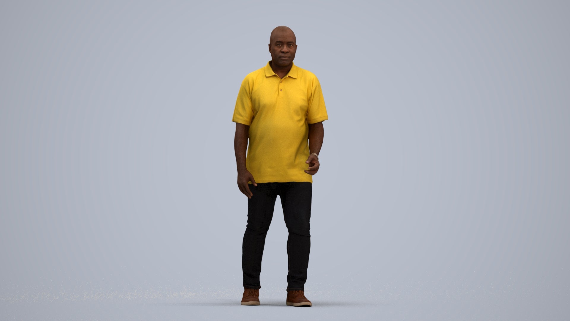 realistic 3D people man casual walking, render-ready for V-Ray and Corona, FBX OBJ, standing pose render