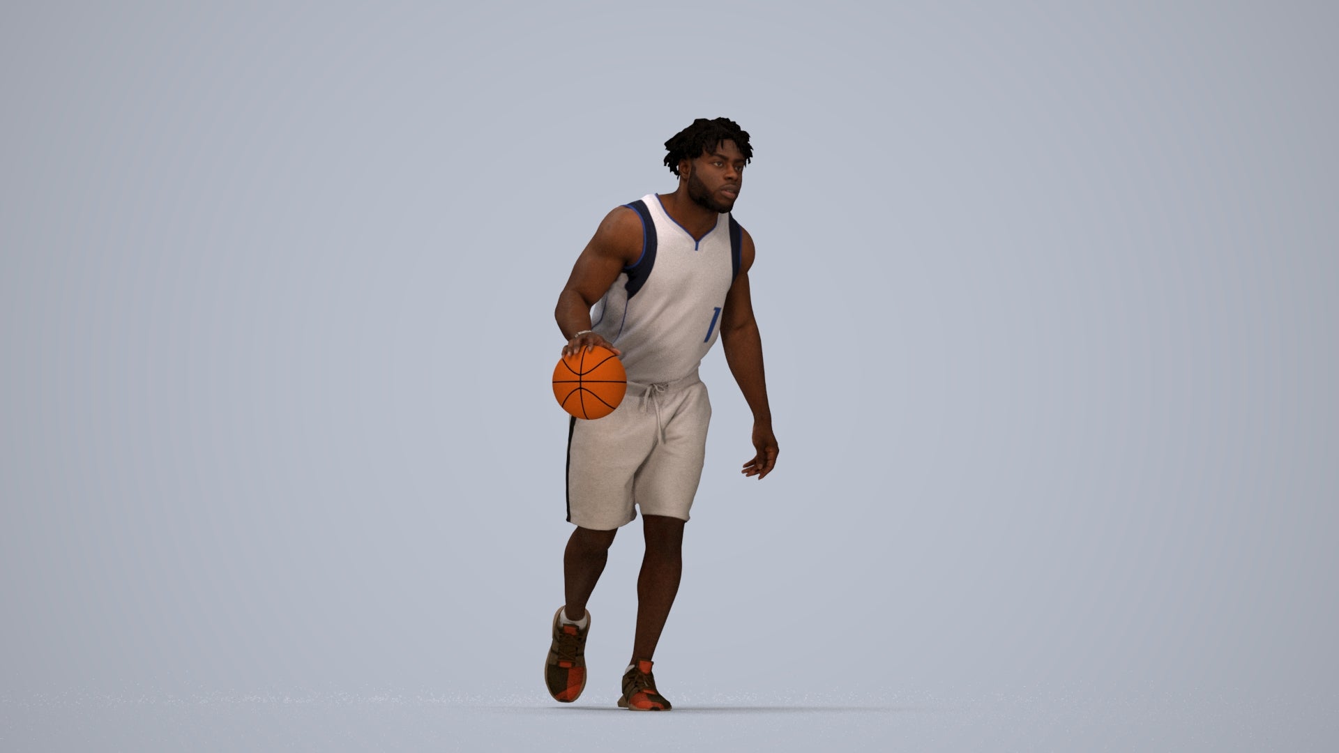 3D scanned man sport, photorealistic archviz people for Enscape and SketchUp, top-down view render