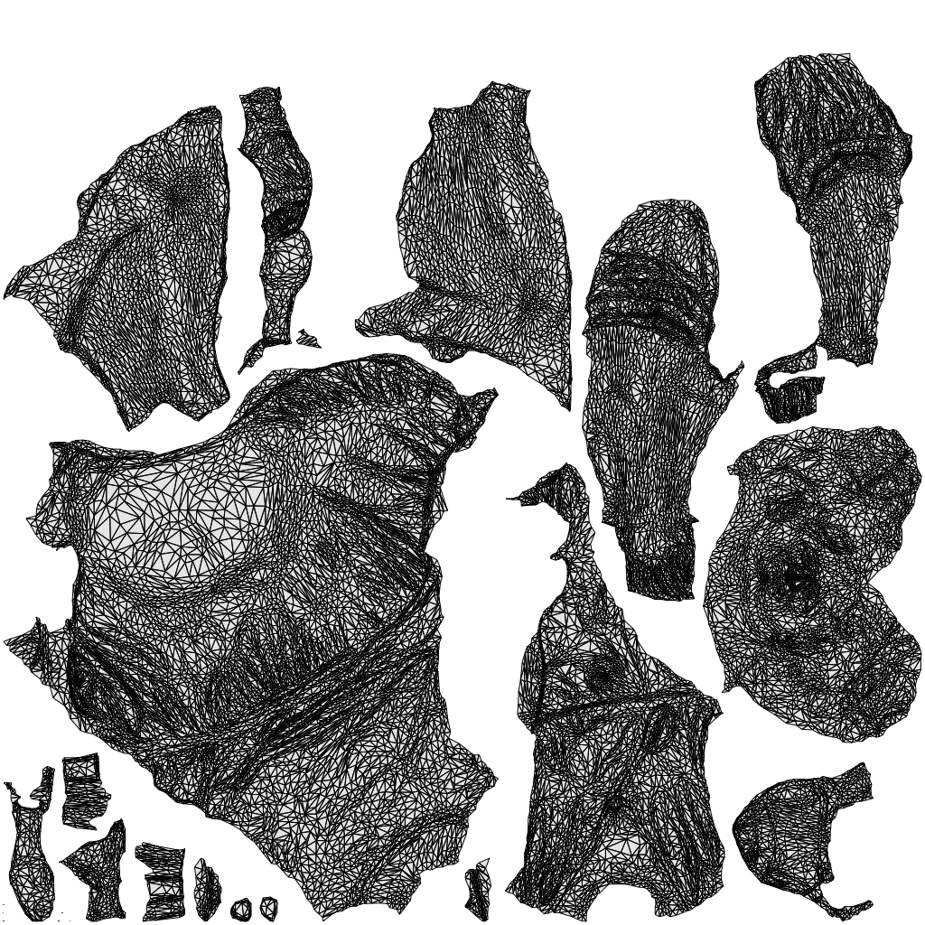 3D scanned woman sitting casual, photorealistic archviz people for Enscape and SketchUp, wireframe top-down view