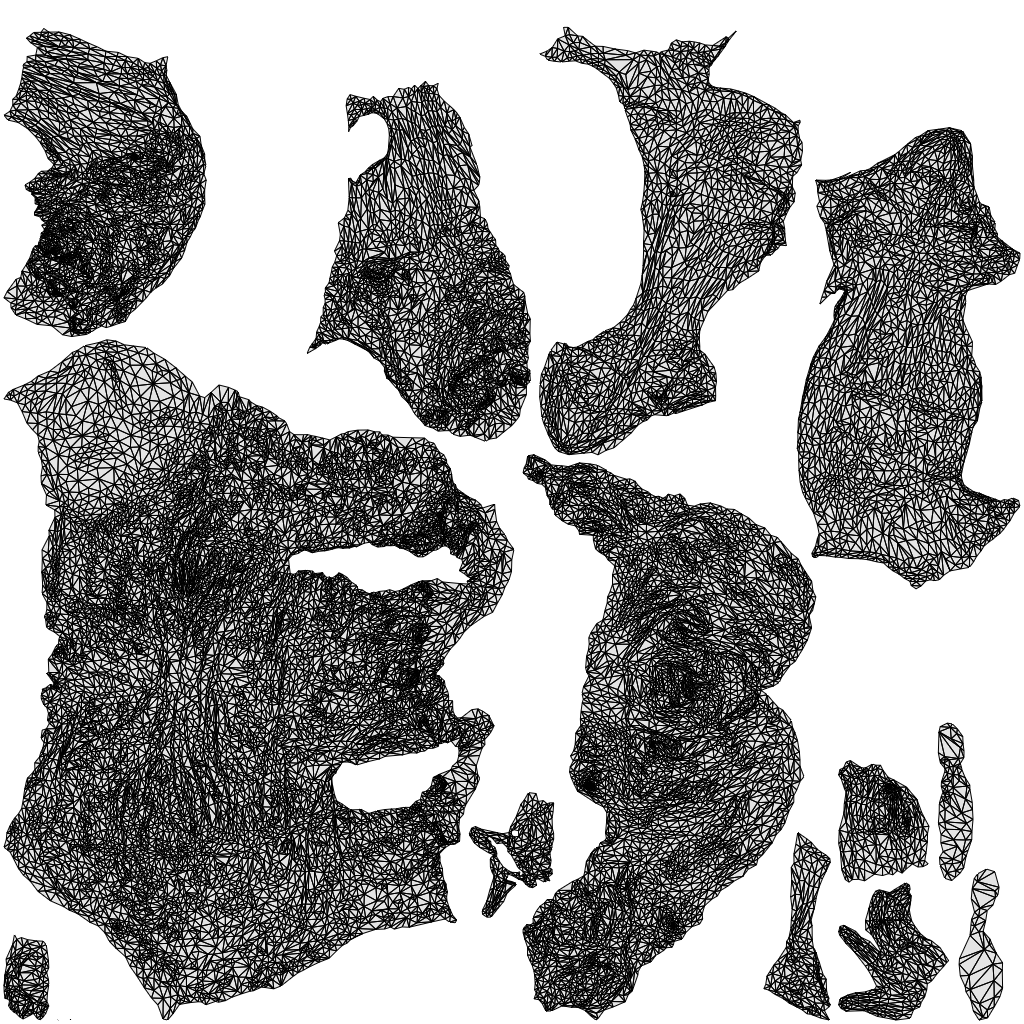 3D human model senior woman casual sitting, photogrammetry scanned person for archviz, wireframe top-down view