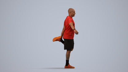 scanned 3D man sport, photogrammetry people for Enscape and V-Ray, side view render