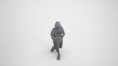 scanned 3D boy casual kids, photogrammetry people for Enscape and V-Ray, wireframe three-quarter view
