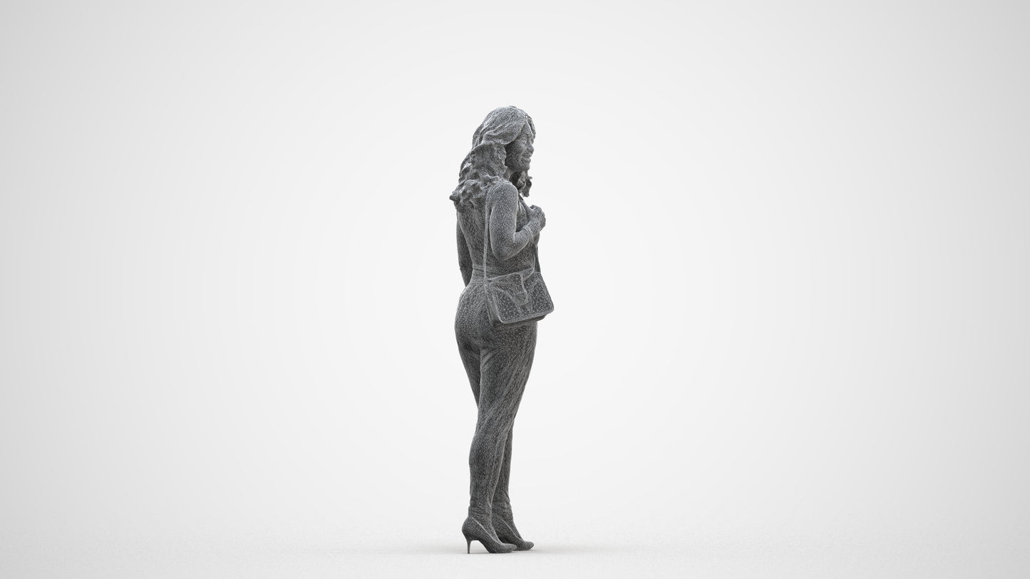 realistic 3D people woman business walking, render-ready for V-Ray and Corona, FBX OBJ, three-quarter front view render
