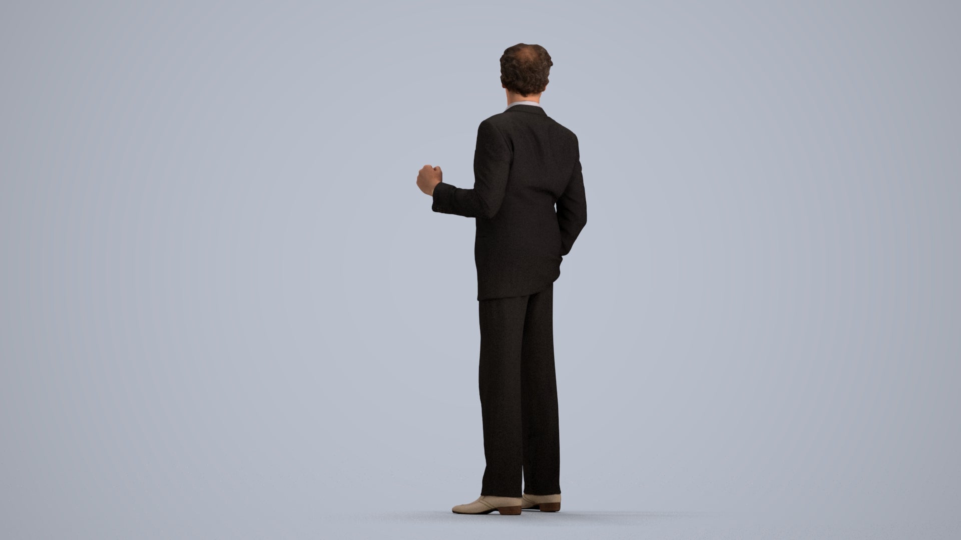 3D scanned man business, photorealistic archviz people for Enscape and SketchUp, front view render