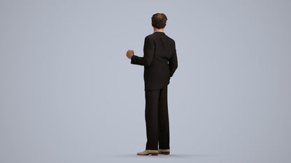 3D scanned man business, photorealistic archviz people for Enscape and SketchUp, front view render