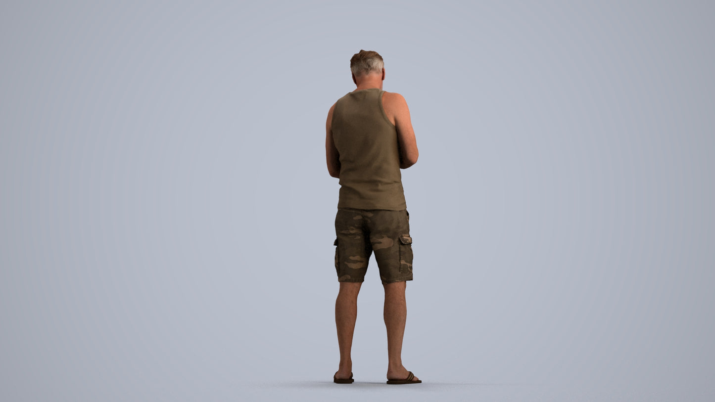 photogrammetry 3D man casual standing, realistic human model archviz FBX, front view render