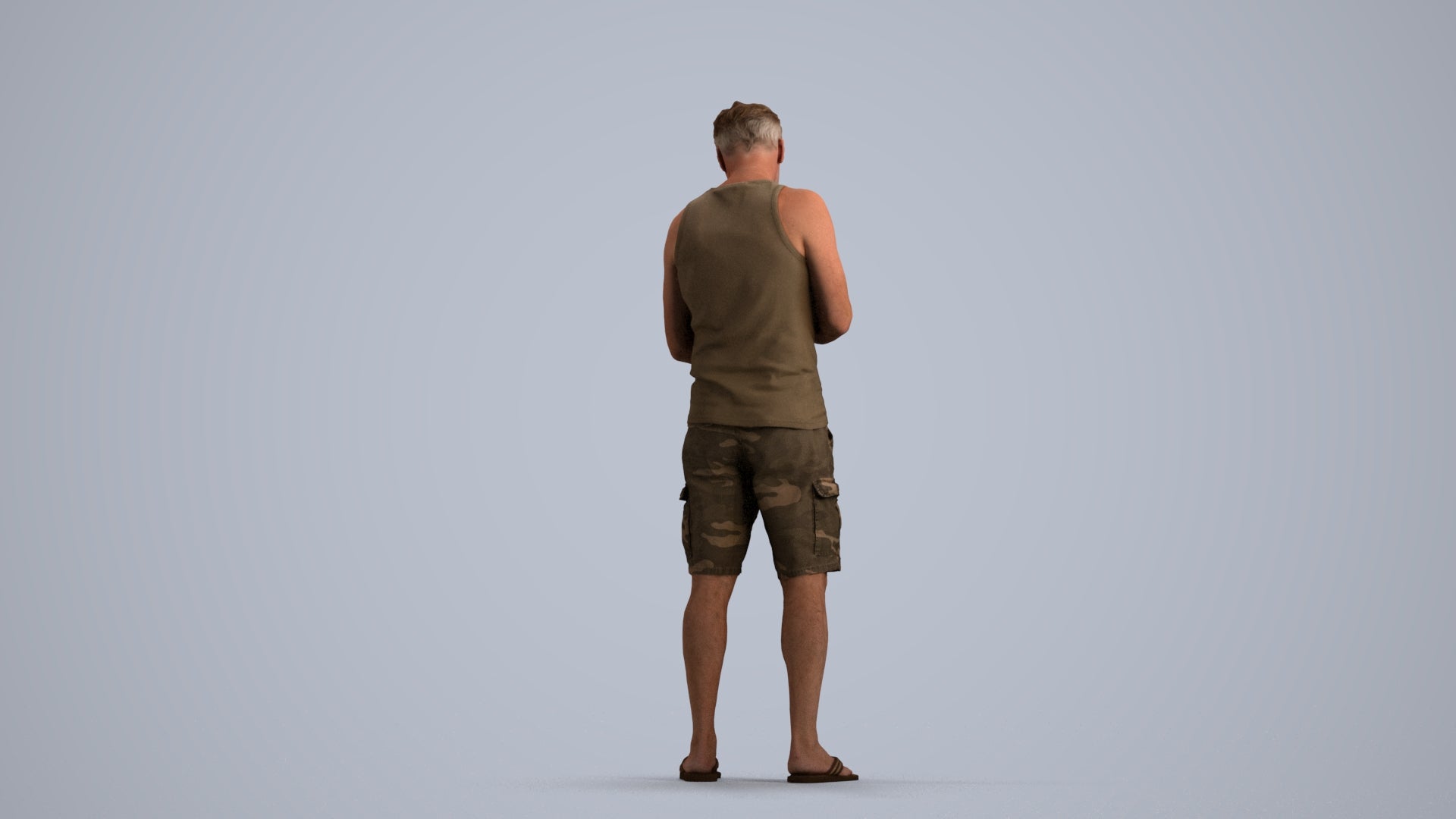 photogrammetry 3D man casual standing, realistic human model archviz FBX, front view render