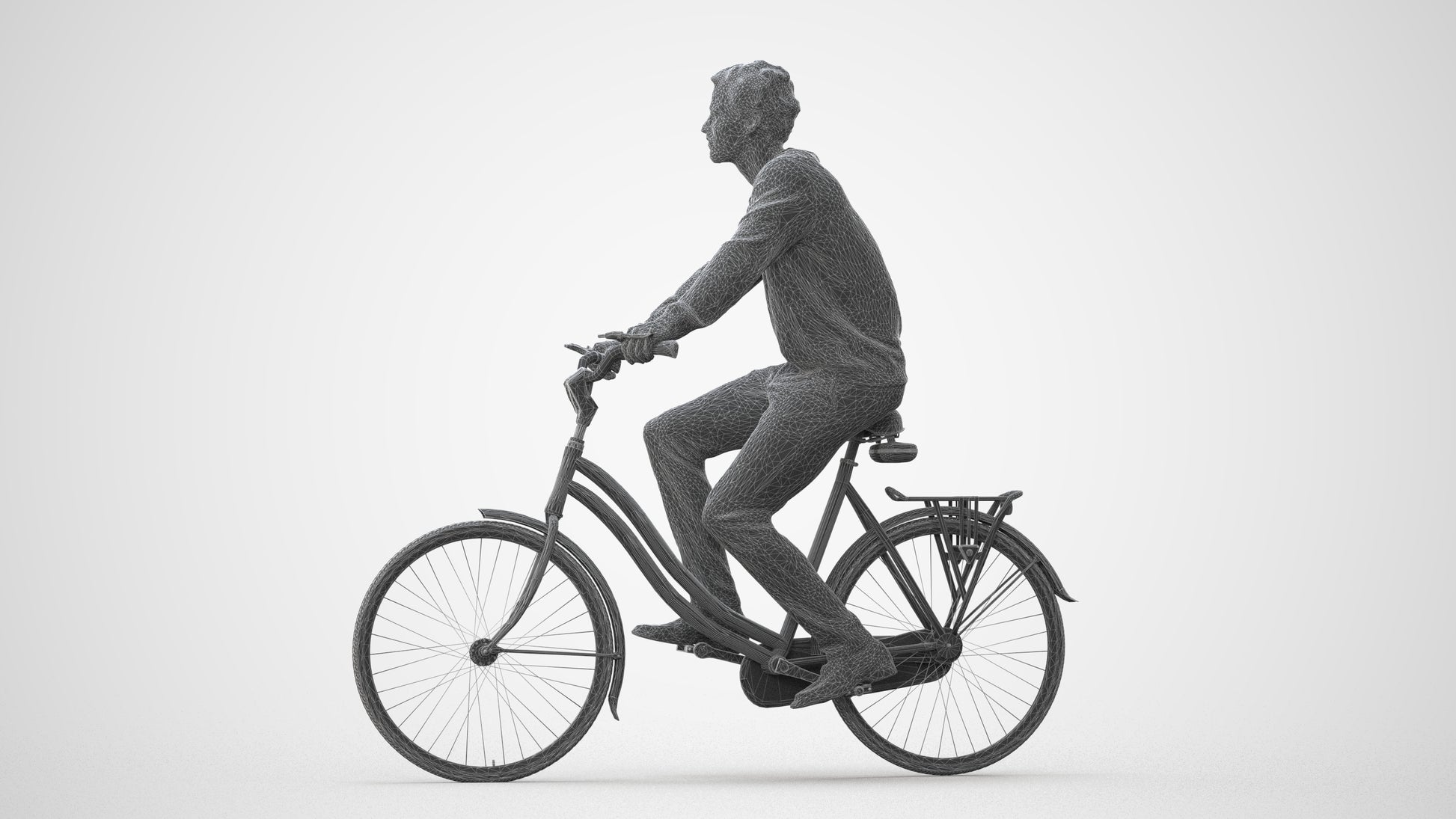3D people model man casual cycling, scanned human for 3ds Max rendering, square thumbnail
