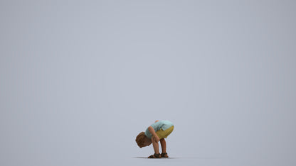 photogrammetry 3D boy casual kids, realistic human model archviz FBX, front view render