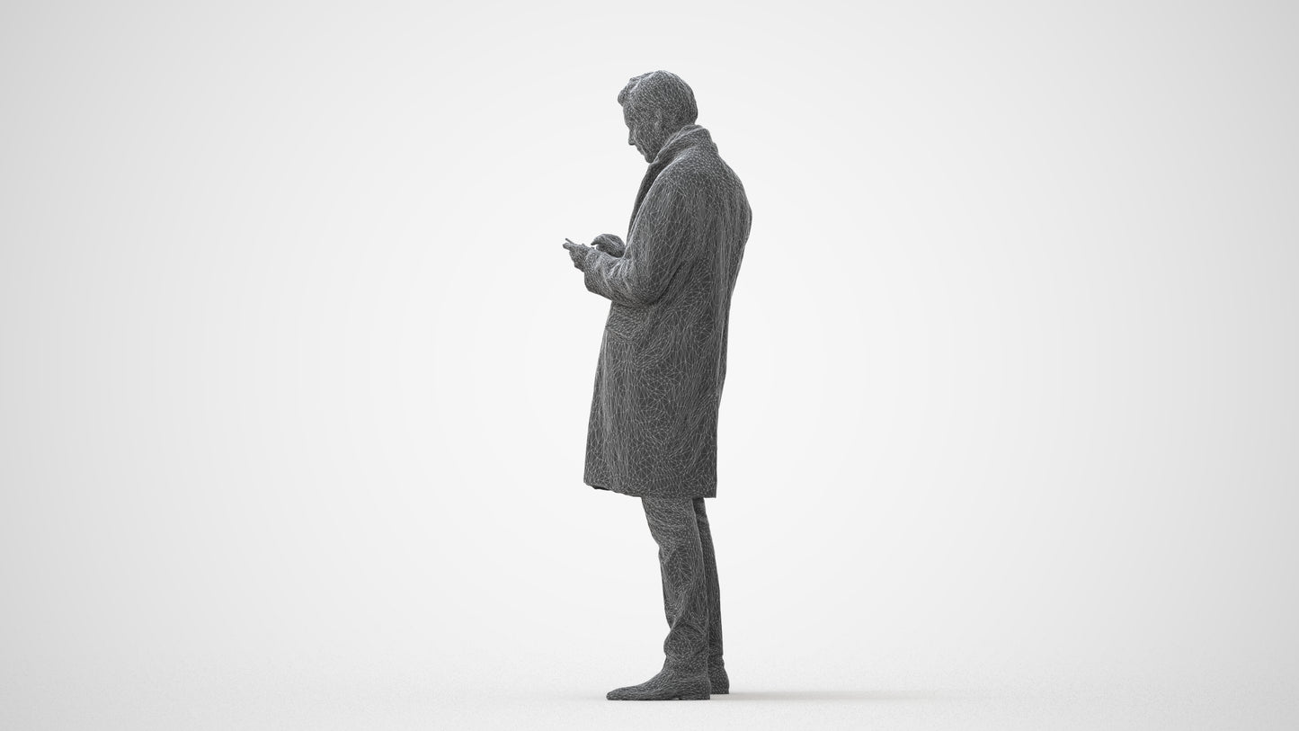 photogrammetry 3D man standing, realistic human model archviz FBX, square thumbnail