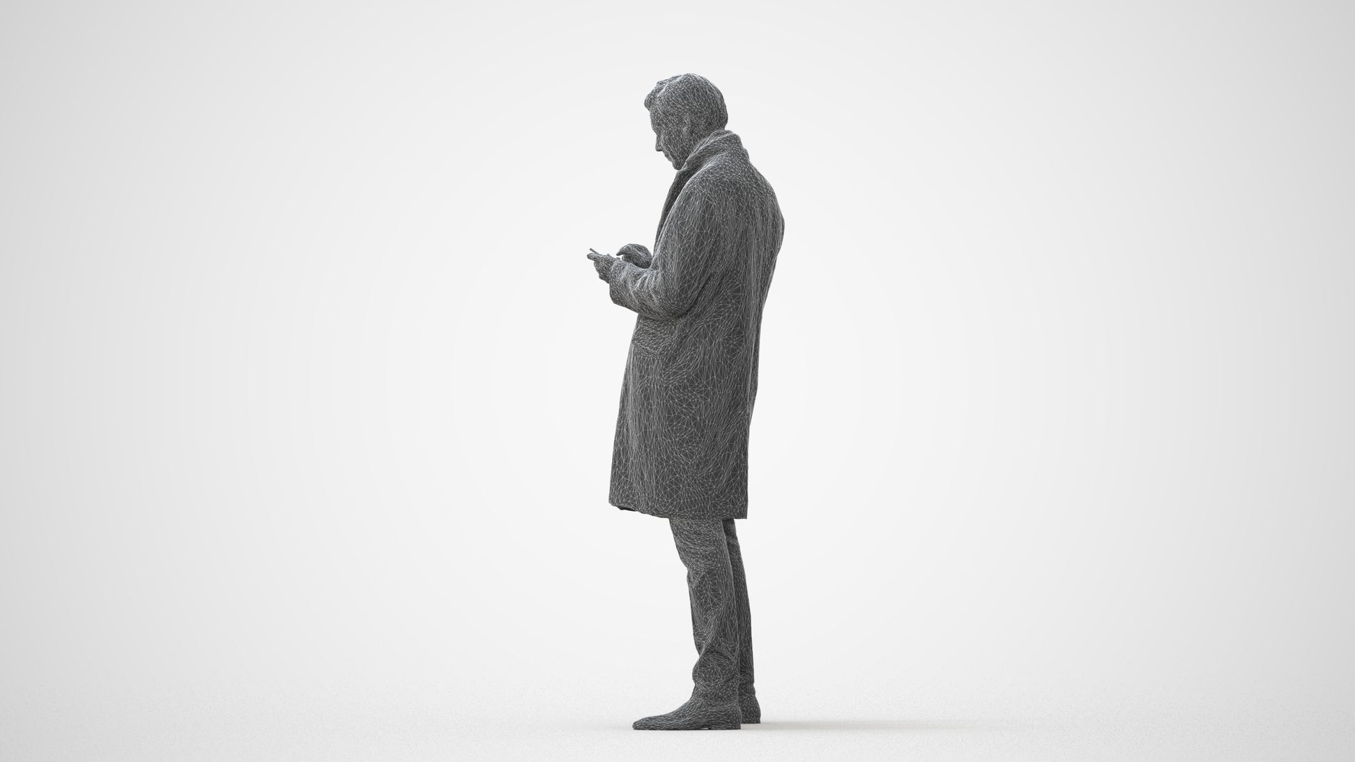 photogrammetry 3D man standing, realistic human model archviz FBX, square thumbnail