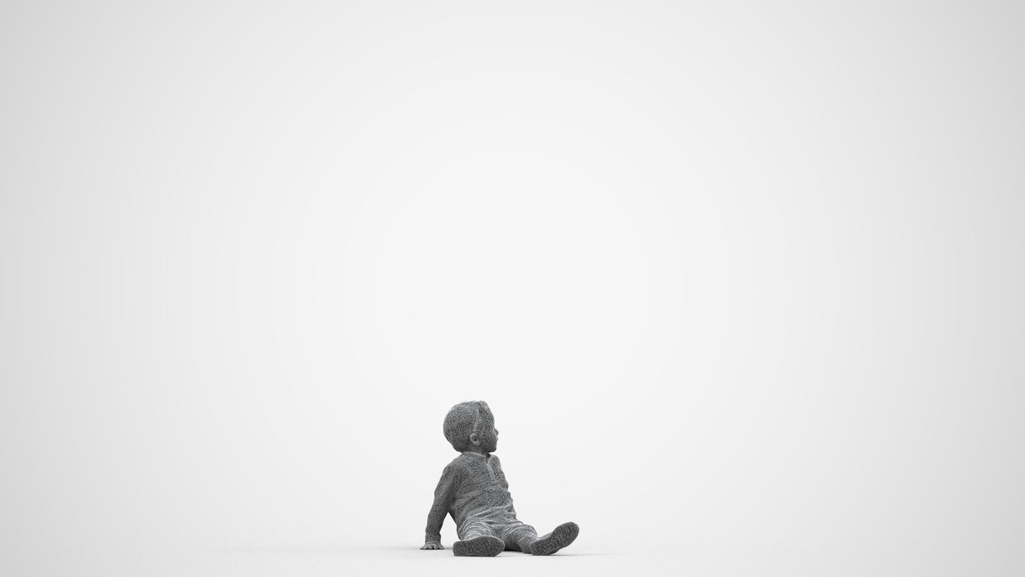realistic 3D boy casual kids, scanned archviz people for Blender and 3ds Max, wireframe side view