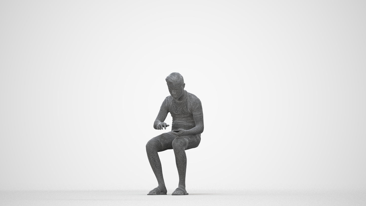 3D human model boy casual kids, photogrammetry scanned person for archviz, wireframe back view