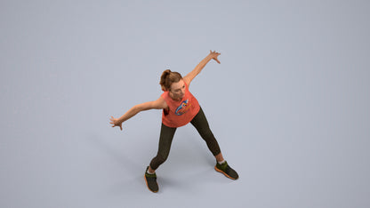 realistic 3D people woman sport, render-ready for V-Ray and Corona, FBX OBJ, back view render