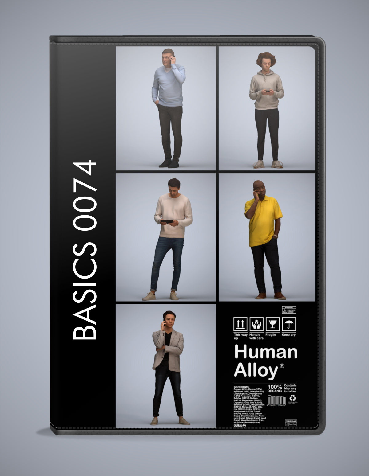 3D human models standing bundle, 5 photogrammetry scanned people for archviz
