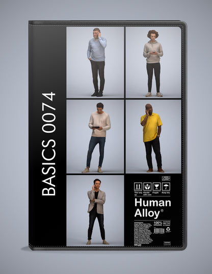 3D human models standing bundle, 5 photogrammetry scanned people for archviz