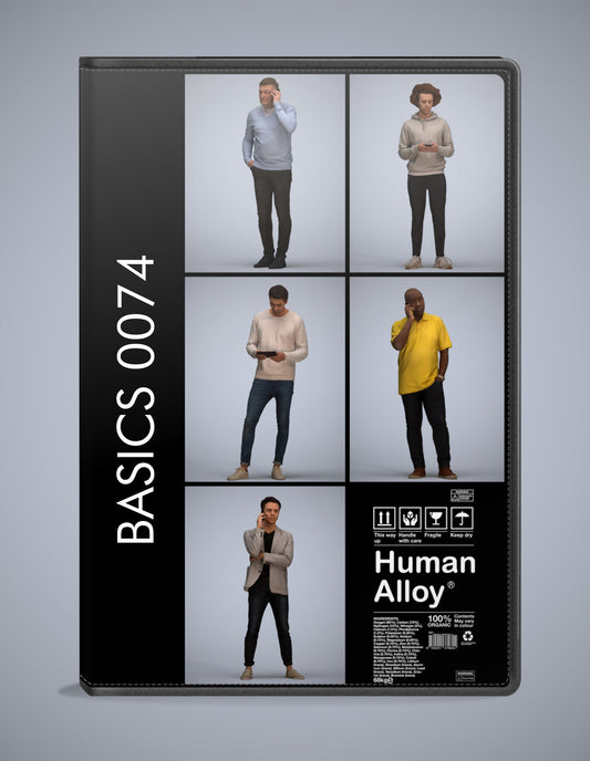 3D human models standing bundle, 5 photogrammetry scanned people for archviz