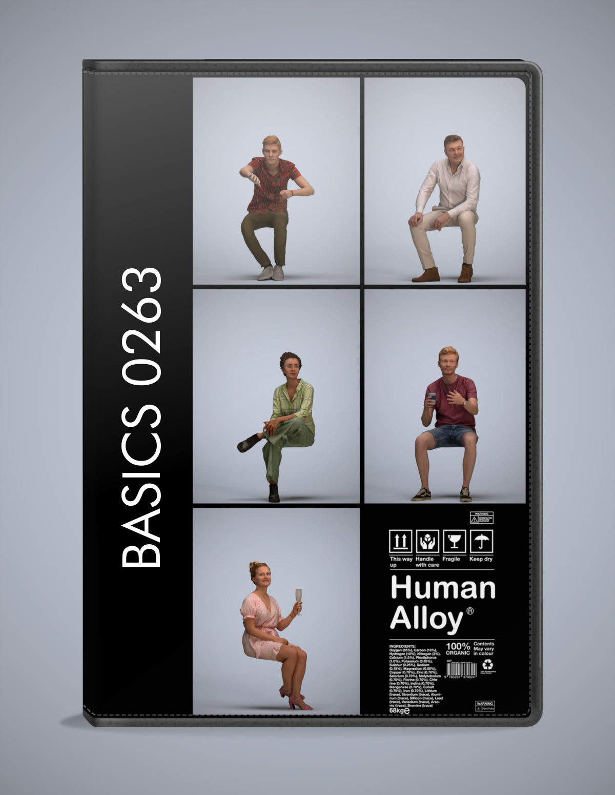 5 3D scanned people sitting, photorealistic archviz pack for Enscape and SketchUp