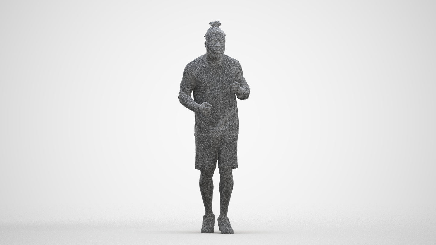 scanned 3D man sport, photogrammetry people for Enscape and V-Ray, three-quarter front view render