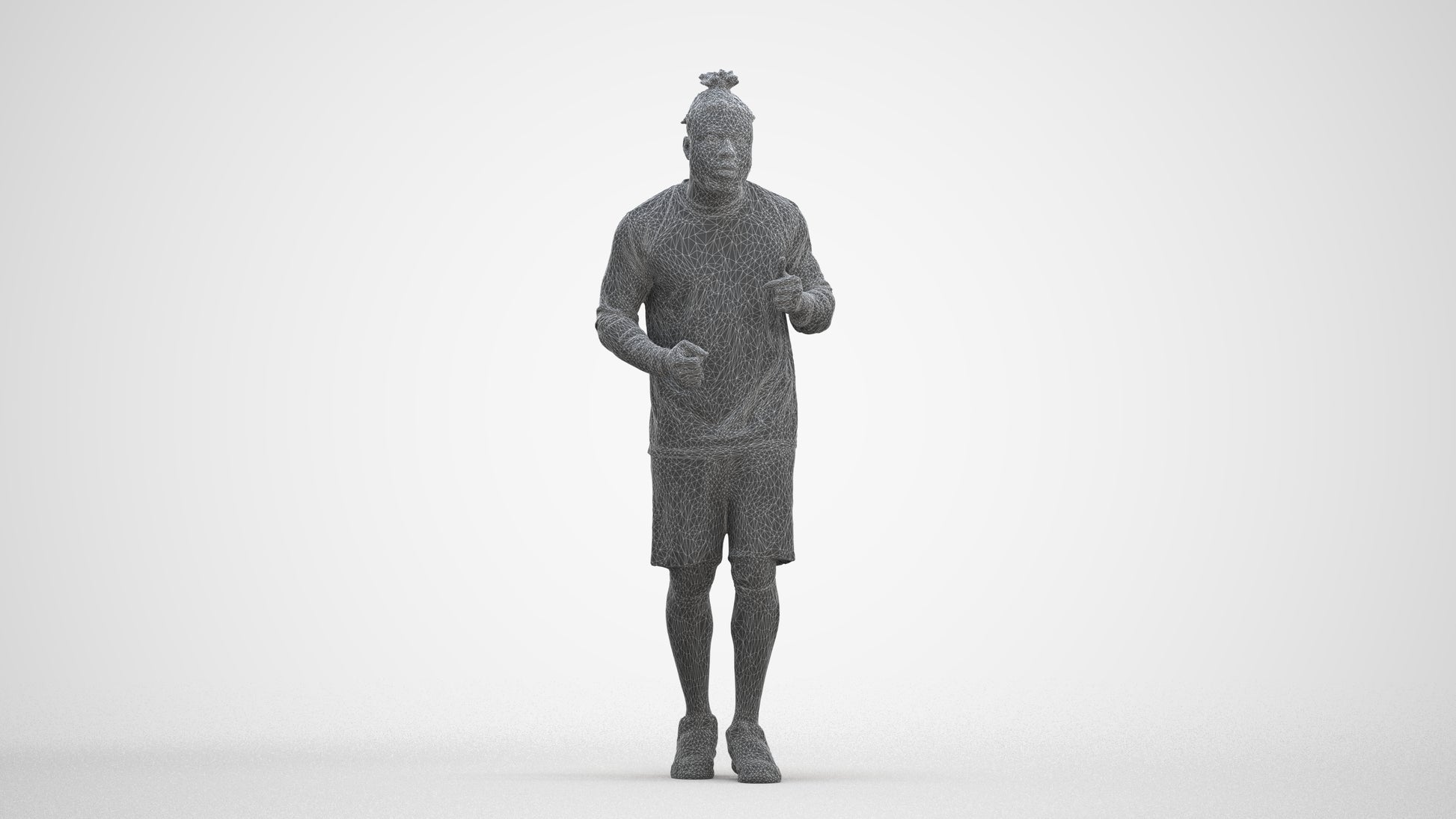 scanned 3D man sport, photogrammetry people for Enscape and V-Ray, three-quarter front view render