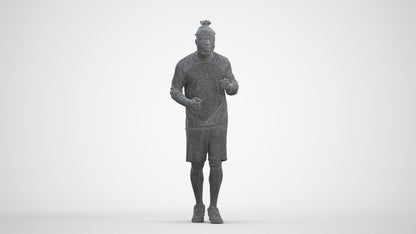 scanned 3D man sport, photogrammetry people for Enscape and V-Ray, three-quarter front view render