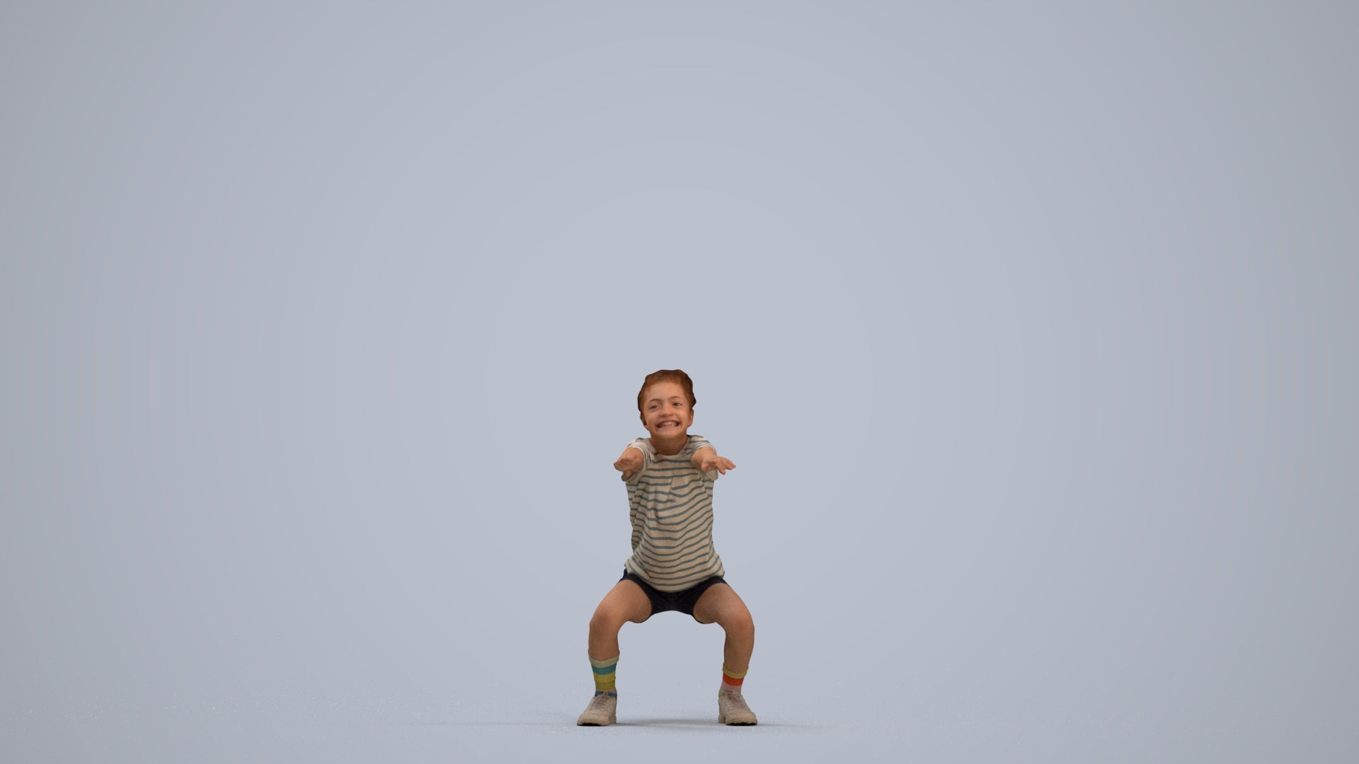 realistic 3D people girl casual kids, render-ready for V-Ray and Corona, FBX OBJ, standing pose render