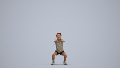 realistic 3D people girl casual kids, render-ready for V-Ray and Corona, FBX OBJ, standing pose render