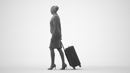 3D people model woman hospitality, scanned human for 3ds Max rendering, square thumbnail
