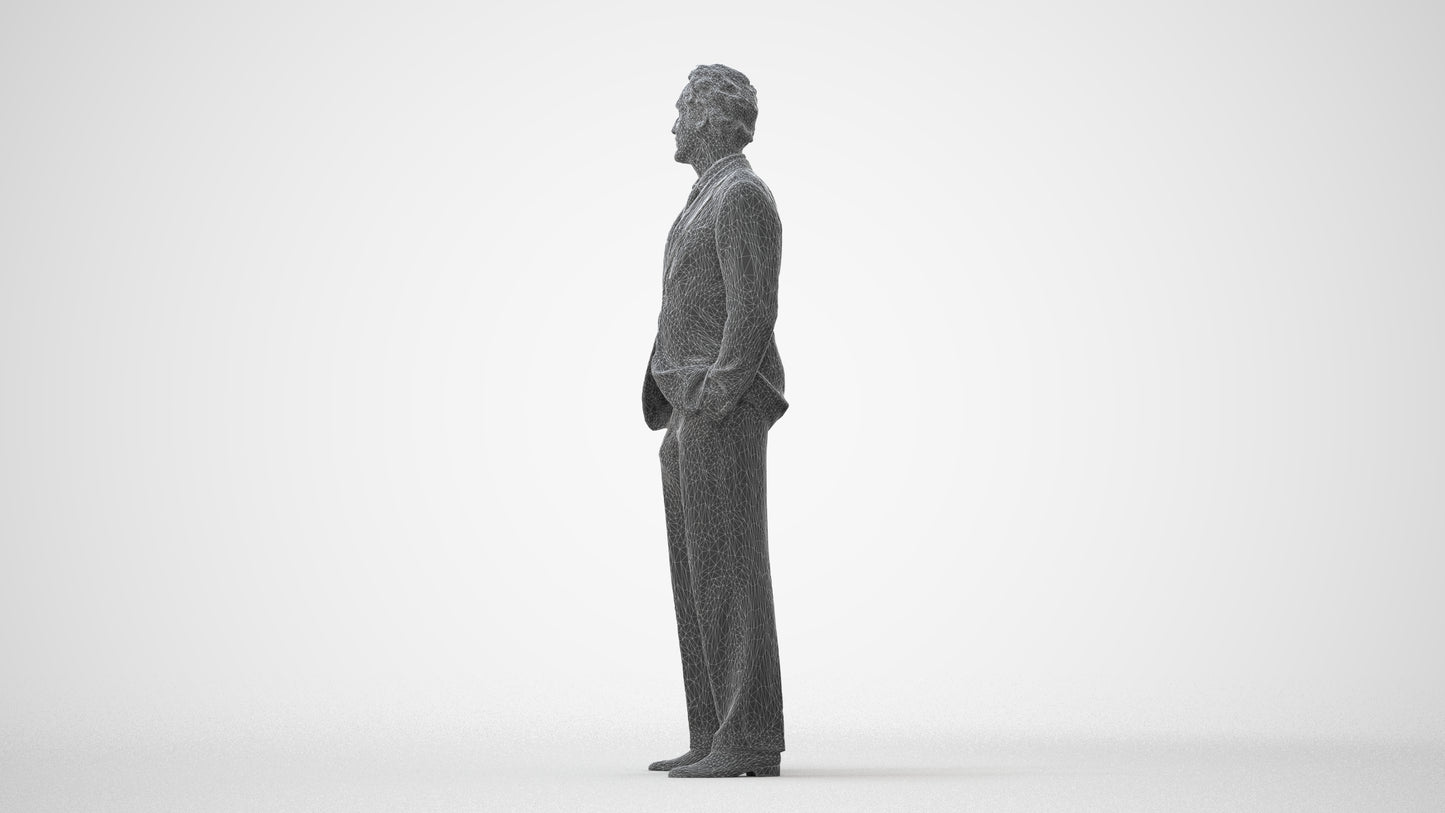 3D scanned man business, photorealistic archviz people for Enscape and SketchUp, square thumbnail