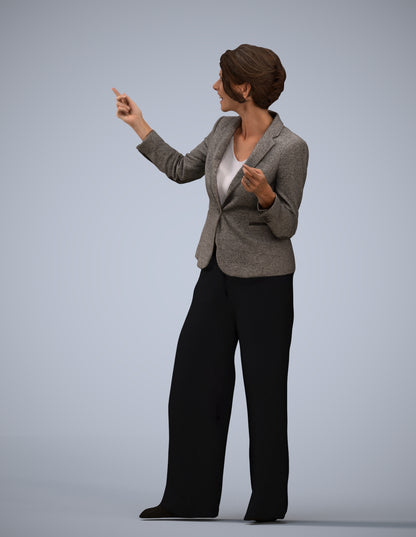scanned 3D woman business, photogrammetry people for Enscape and V-Ray