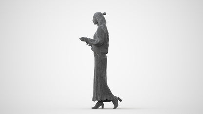 3D scanned woman standing casual, photorealistic archviz people for Enscape and SketchUp, square thumbnail