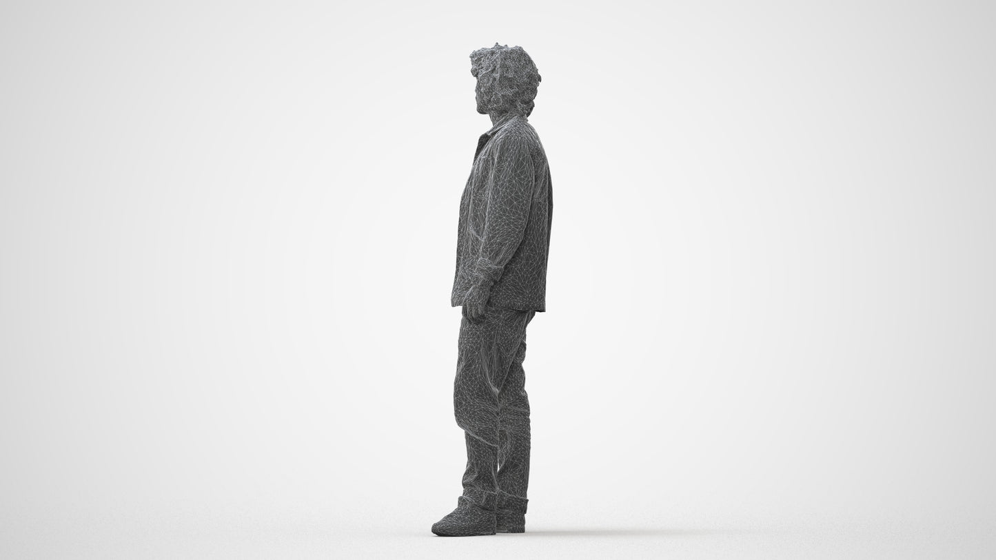 realistic 3D people man casual standing, render-ready for V-Ray and Corona, FBX OBJ, square thumbnail