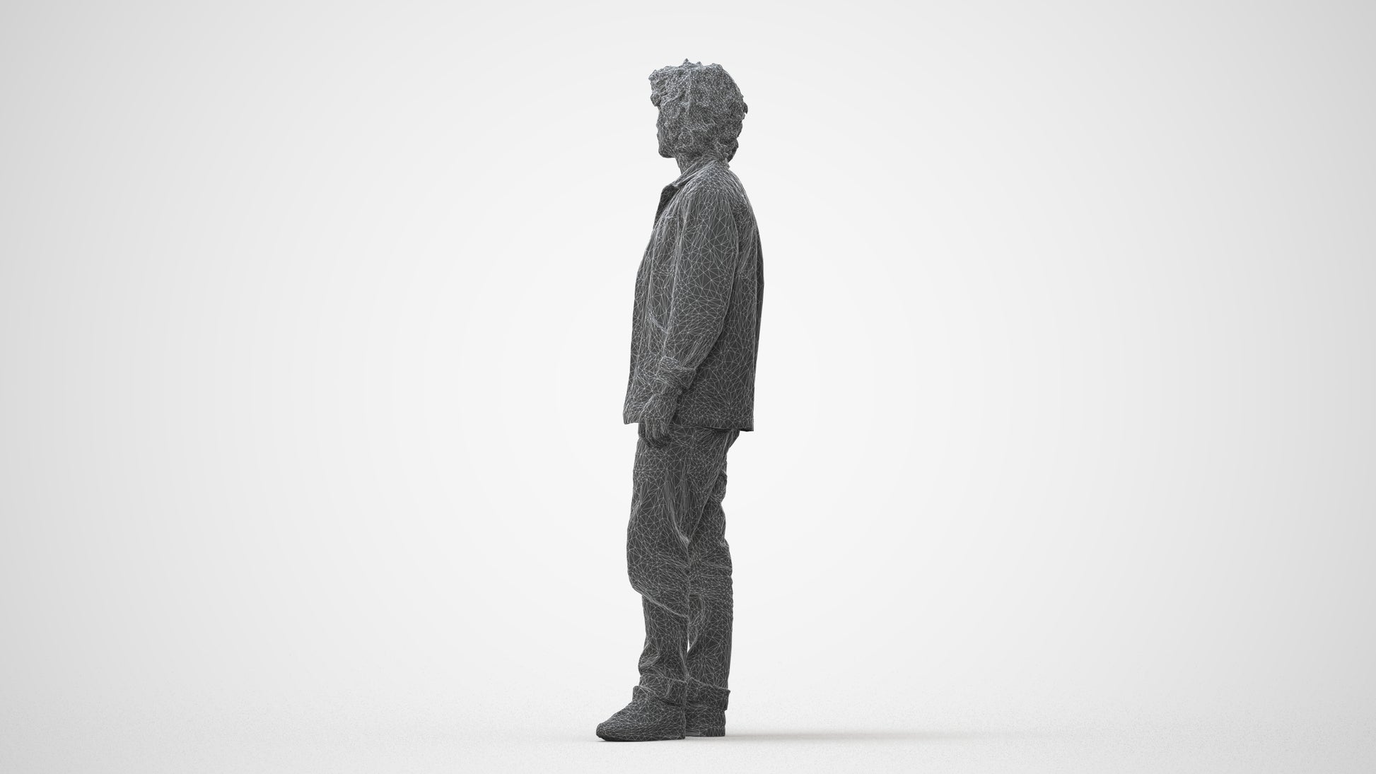 realistic 3D people man casual standing, render-ready for V-Ray and Corona, FBX OBJ, square thumbnail