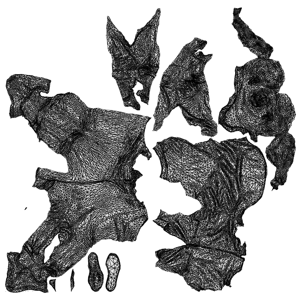 3D scanned woman standing casual, photorealistic archviz people for Enscape and SketchUp, wireframe top-down view