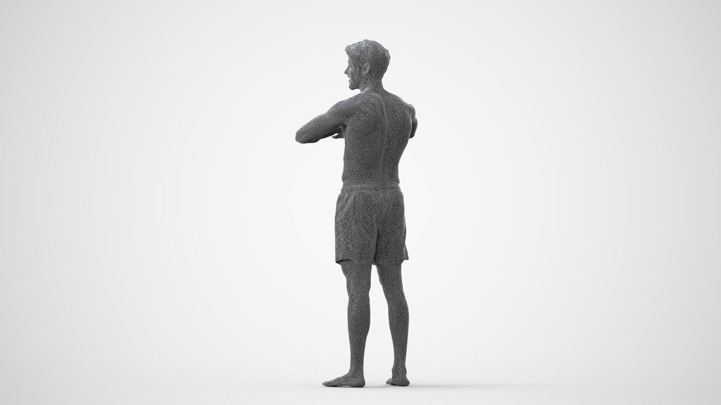 scanned 3D man pool, photogrammetry people for Enscape and V-Ray, square thumbnail