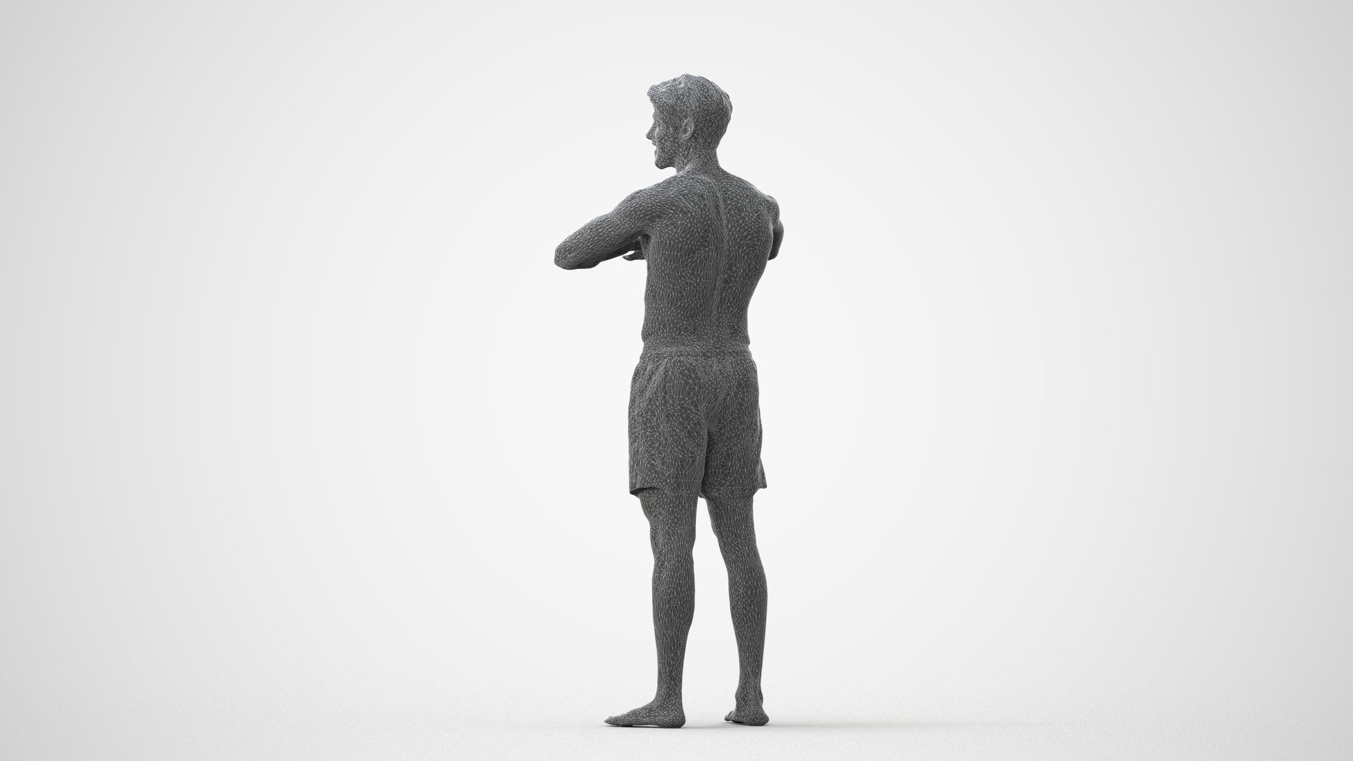 scanned 3D man pool, photogrammetry people for Enscape and V-Ray, square thumbnail