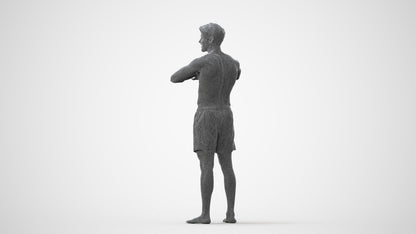 scanned 3D man pool, photogrammetry people for Enscape and V-Ray, square thumbnail