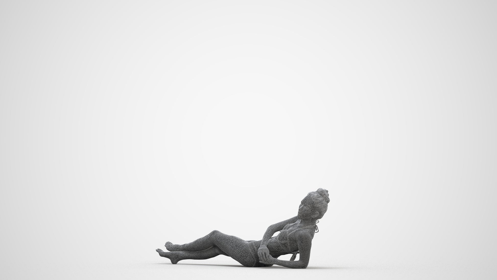 realistic 3D woman pool, scanned archviz people for Blender and 3ds Max, three-quarter front view render